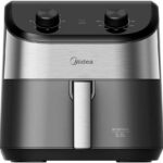 Fritadeira Midea Air Fryer 5,5L, design de dois botões, ampla faixa de temperatura de 80°C a 200°C, cesto antiaderente e prato para vegetais, 1900W, 110V, FWM55P1