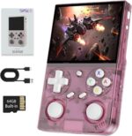 G350 Retro Handheld Game Console , G350 Retro Gaming Console 3.5'' IPS Screen Linux System Built-in 64G TF Card 20+Emulators Pre-Installed 4371 Games Retro Game Console with 3500mAh Battery Pink