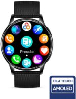 GET Watch Vibe Touch AMOLED 34mm Bluetooth Preto com monitoramento cardíaco e sono para acompanhar sua rotina com mais saúde e performance - Imagem 2