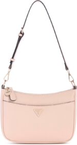 GUESS Bolsa de ombro Sarai blush em PVC saffiano com bolso externo, prática e elegante para o dia a dia
