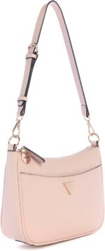 GUESS Bolsa de ombro Sarai blush em PVC saffiano com bolso externo, prática e elegante para o dia a dia - Imagem 2