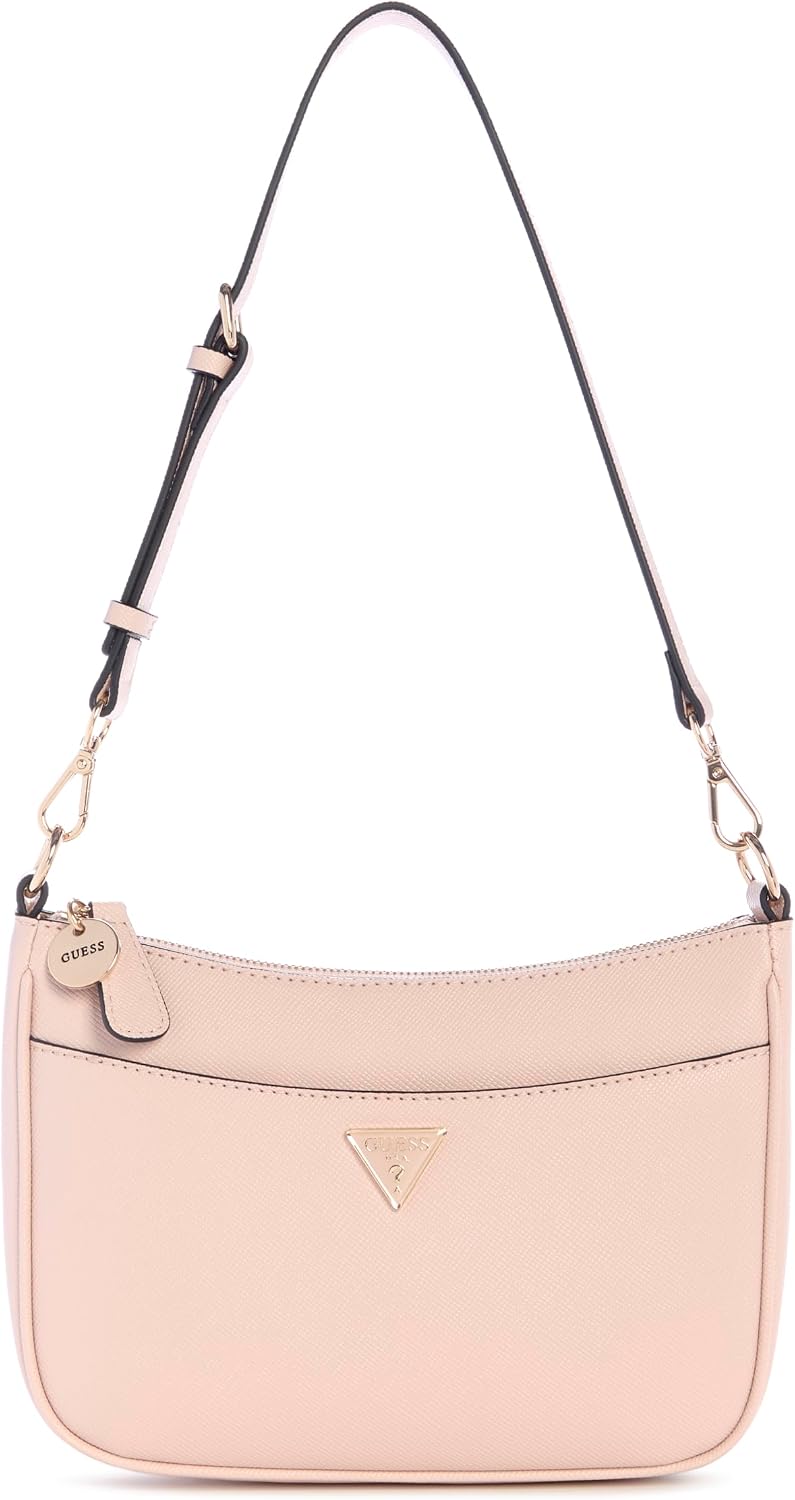 GUESS Bolsa de ombro Sarai blush em PVC saffiano com GUESS Bolsa de ombro Sarai blush em PVC saffiano com bolso externo, prática e elegante para o dia a dia