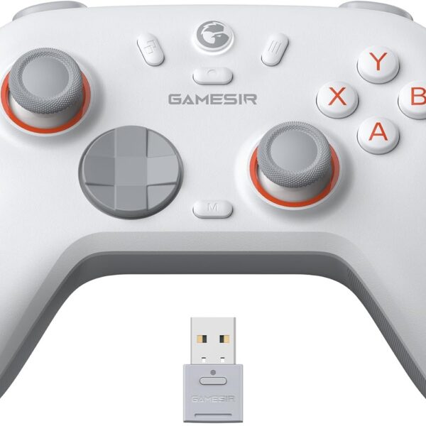 GameSir Nova 2 Lite Controle Sem Fio para PC com Hall Effect nos Analógicos e Gatilhos, 1000Hz 2.4G/Wired, Botões Programáveis – Compatível com PC, Switch, Steam, Android (Branco)