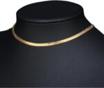 Gargantilha Colar Feminino Fita Laminada Dourado em Aço Inox: elegante, resistente e ideal para valorizar qualquer look. - Imagem 2