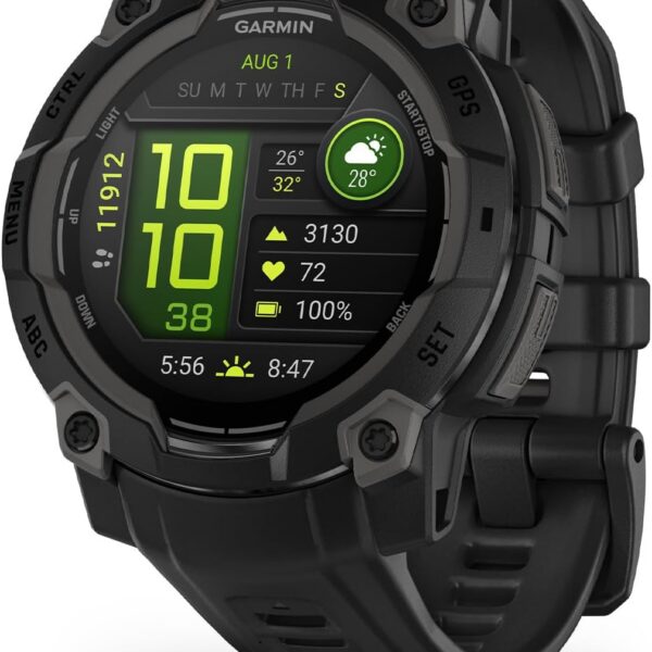 Garmin Instinct 3 Preto 45mm com GPS e monitor cardíaco para treinos precisos e maior controle das atividades.