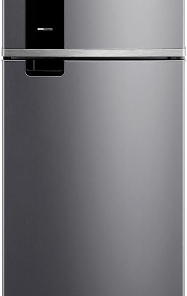 Geladeira Brastemp Frost Free 385L Inox com até 33% de economia de energia e Turbo Freezer para resfriamento rápido.