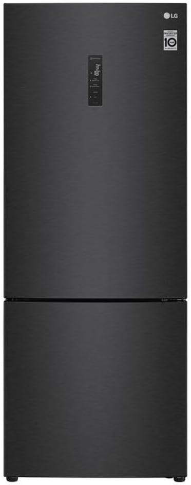 Geladeira LG Frost Free Smart Preta com ThinQ Wi-Fi, compressor Geladeira LG Frost Free Smart Preta com ThinQ Wi-Fi, compressor inverter e resfriamento rápido DoorCooling+ para mais eficiência.