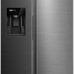 Geladeira Side by Side 570L Dispenser Água e Gelo Inverter cor Inox Midea