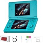 GiipGoop RG DS Consoles de jogos portáteis RG DS Retro Gaming Console de videogame de tela dupla Android 14 portátil Arcade 40.000 mAh bateria WiFi Bluetooth saída HD azul turquesa