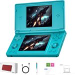 GiipGoop RG DS Consoles de jogos portáteis RG DS Retro Gaming Console de videogame de tela dupla Android 14 portátil Arcade 40.000 mAh bateria WiFi Bluetooth saída HD azul turquesa