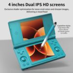 GiipGoop RG DS Consoles de jogos portáteis RG DS Retro Gaming Console de videogame de tela dupla Android 14 portátil Arcade 40.000 mAh bateria WiFi Bluetooth saída HD azul turquesa - Imagem 2