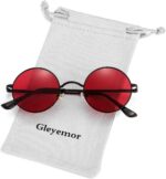 Gleyemor óculos de sol redondos polarizados: estilo unissex, lentes vermelhas e amarelas, proteção e conforto para compra online.