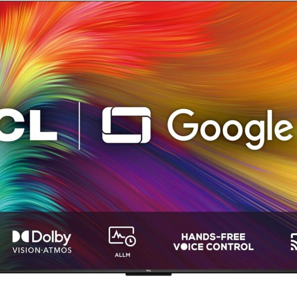 Google TV LED 65” TCL P735 4K UHD HDR DOLBY VISION - ATMOS, ALLM, com Wifi dual band e Bluetooth integrados, Comando de voz à distância, Google Assistant e borda ultrafina, Tamanho: GRANDE