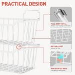 Goovilla Organizadores De Freezer Com Alça Dobrável, Conjunto De 4 Cestos Empilháveis Freezer Horizontal De 3,5 A 7 Pés Cúbicos, Organizadores De Metal Branco Para Melhor Aproveitamento Do Espaço - Imagem 2