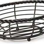 Gourmet Basics by Mikasa Cesta de pão oval preta 28 cm: elegante, resistente e ideal para servir pães com estilo.