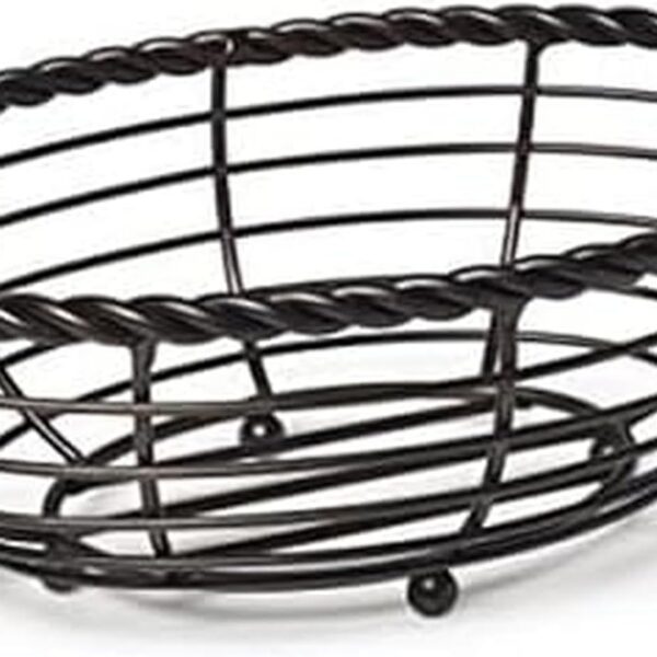 Gourmet Basics by Mikasa Cesta de pão oval preta 28 cm: elegante, resistente e ideal para servir pães com estilo.