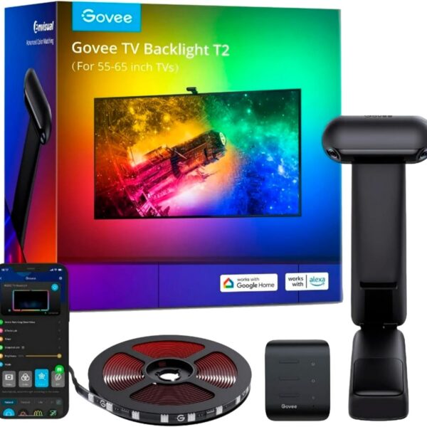 Govee Envisual TV Backlight T2 com dual cameras para imersão total em TVs de 55 a 65 polegadas