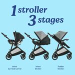 Graco Carrinho de Bebê Travel System Modes Element Bege com bebê conforto: segurança, leveza e praticidade do nascimento até 13kg. - Imagem 2