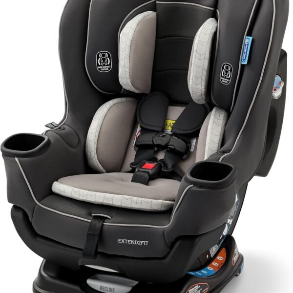 Graco Extend2Fit 2 em 1: mais conforto e segurança com LATCH, reclinação ajustável e uso prolongado voltado para trás.