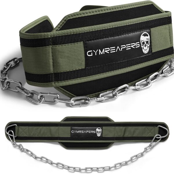 Gymreapers Cinto de imersão com corrente: resistência extra para mergulhos, flexões e ganho de força com corrente de aço resistente