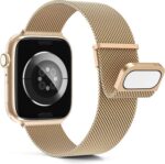 HAOZHI Pulseira Magnética para Apple Watch: ajuste seguro, conforto e compatibilidade com várias séries e tamanhos.