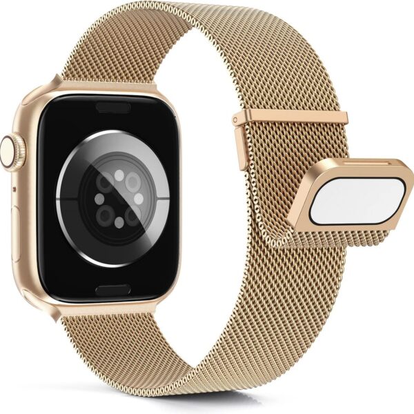 HAOZHI Pulseira Magnética para Apple Watch: ajuste seguro, conforto e compatibilidade com várias séries e tamanhos.