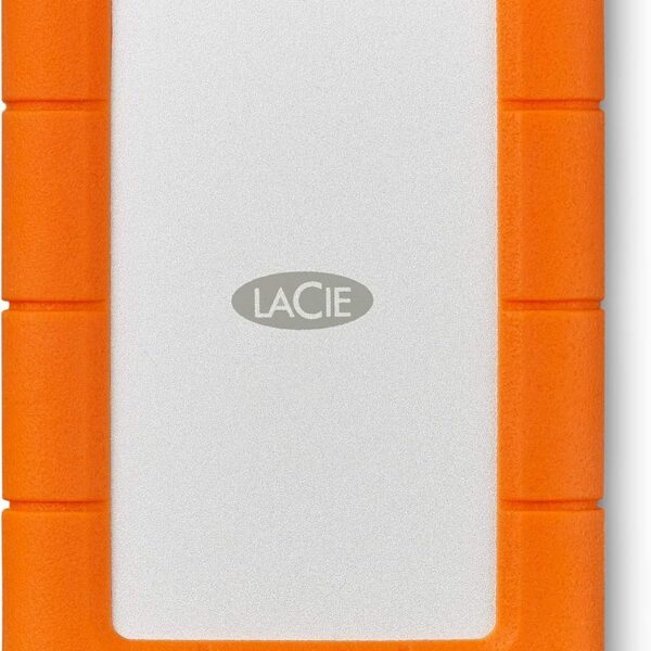 HDD Externo LaCie Rugged Mini 2TB USB 3.0 portátil com resistência a quedas, ideal para armazenamento seguro e prático.
