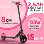 HONEYWHALE E2 Patinete Elétrico Infantil 138W, até 15km/h, 8km de autonomia e luzes LED coloridas para crianças de 6 a 12 anos. - Imagem 2