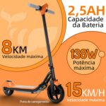 HONEYWHALE E2 Patinete Infantil: 15 km/h, 8 km de autonomia, luzes LED e segurança para crianças de 6 a 12 anos - Imagem 2
