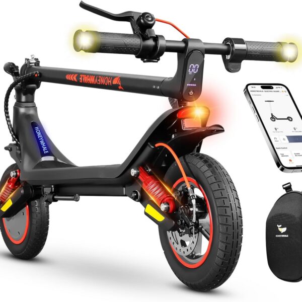HONEYWHALE M1 MAX: 500W, 32km/h, 22km de autonomia e suspensão dupla para mobilidade urbana confortável.