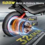 HONEYWHALE M1 MAX: 500W, 32km/h, 22km de autonomia e suspensão dupla para mobilidade urbana confortável. - Imagem 2