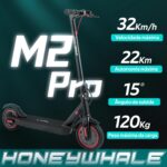 HONEYWHALE M2 Pro 500W: patinete elétrico adulto com 32 km/h, 22 km de autonomia e carga de até 120 kg. - Imagem 2