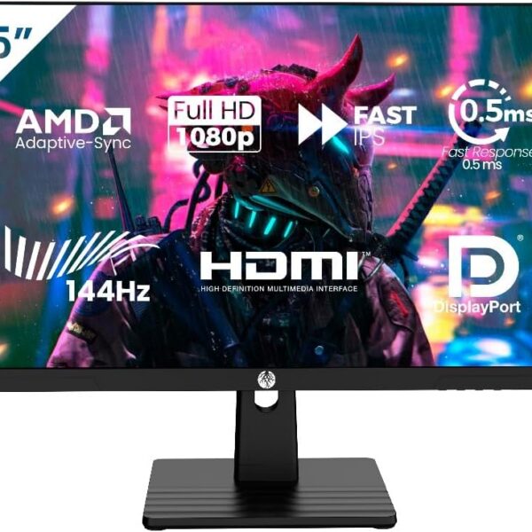 Haiz Monitor Gamer 25'' 144hz 0.5ms 1920x1080 Adaptative Sync FHD HDMI/DP IPS VESA