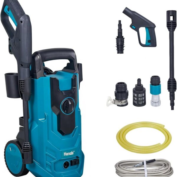 Hanabi Lavadora de Alta Pressão 75bar 1350W 1100PSI 220V com Jato Leque e Concentrado Ideal para Carros, Garagens, Pátios - Limpeza Poderosa para Casa e Trabalho
