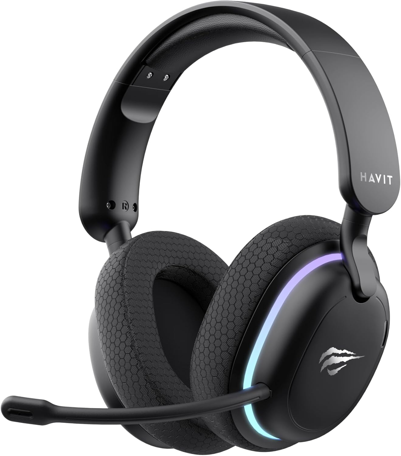 Havit Fone de Ouvido Gamer Five-Mode Fuxi-H7 Black, Sem fio Havit Fone de Ouvido Gamer Five-Mode Fuxi-H7 Black, Sem fio e Com Fio, Wireless 2,4GHz, Bluetooth, USB, Cabo 3,5mm, Falante de 40 mm, Microfone Destacável com Cancelamento de Ruído