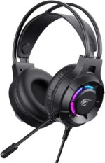 Havit H2049d Gamer com microfone, RGB e som potente de 50mm para jogar com mais imersão e conforto.