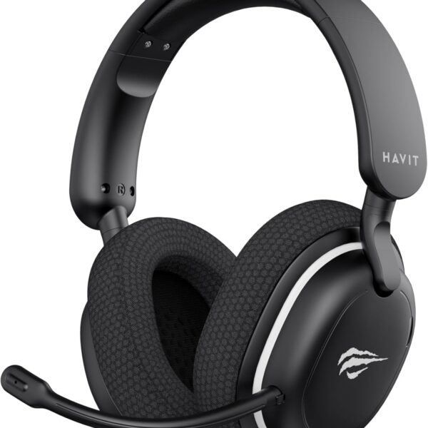 Havit Headset Gamer Fuxi H7SE, Sem Fio 2.4GHz e Bluetooth, Drivers 40mm, Microfone Destacável, 43h de Bateria, Preto, Compatível com PC, PS4, PS5, Switch