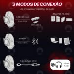 Headset Gamer 4 em 1 Wireless + Bluetooth + Cabo HYPER GT 3D Surround, RGB LIGHT, Drivers de Áudio Avançados 50mm Neodímio e Bateria Recarregável 10 HORAS para PC e PlayStation 4, 5, XBOX SERIES, ONE - Imagem 2