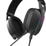 Headset Gamer Pcyes Nowy Black Vulcan USB Surround com RGB e microfone destacável, som imersivo para PC