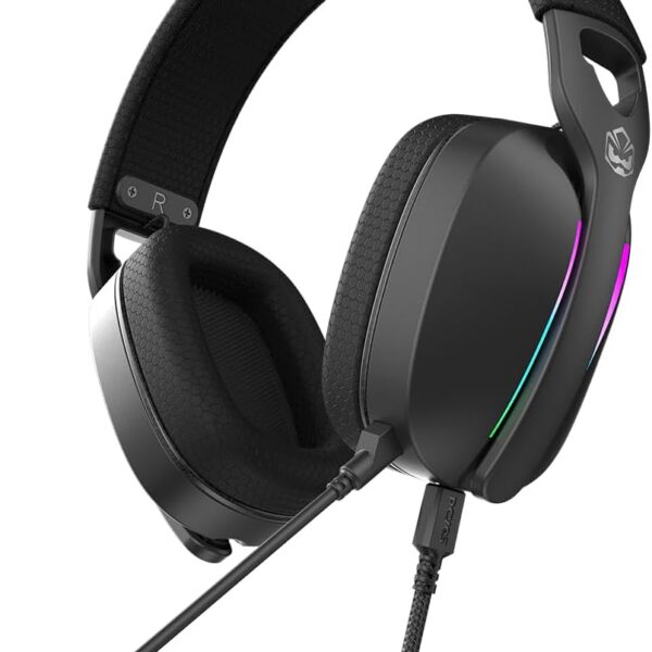 Headset Gamer Pcyes Nowy Black Vulcan USB Surround com RGB e microfone destacável, som imersivo para PC