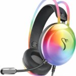 Headset Gamer RGB Neon com Led: som estéreo 40mm, microfone claro e conforto ergonômico para jogar com mais imersão.