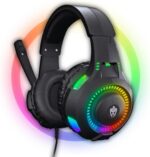 Headset Gamer RGB com som potente e conforto para PC, celular e videogames.