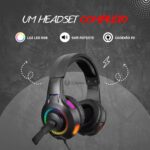 Headset Gamer RGB com som potente e conforto para PC, celular e videogames. - Imagem 2
