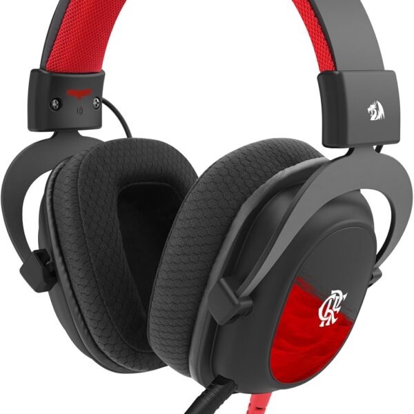 Headset Gamer Redragon Flamengo Vulture FL530: som potente, conforto respirável e microfone removível para jogar com mais desempenho.
