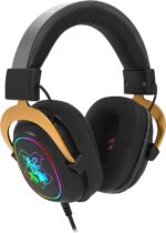 Headset Gamer Redragon Harry Potter Zeus Hogwart’s RGB Special Edition Preto e Dourado Surround 7.1 Virtual com Kit de Customização HP-510 RGB - Imagem 2