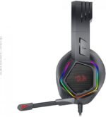 Headset Gamer Redragon Medea RGB Preto com som potente, conforto prolongado e iluminação Chroma para seu setup.