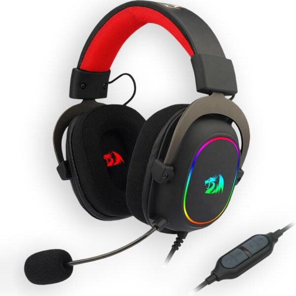 Headset Gamer Redragon Zeus X RGB USB 7.1 Surround Sound Virtual H510-RGB, Preto