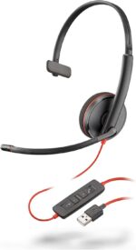 Headset Poly Blackwire C3210 USB-A Mono com cancelamento de ruído para chamadas claras no PC e notebook