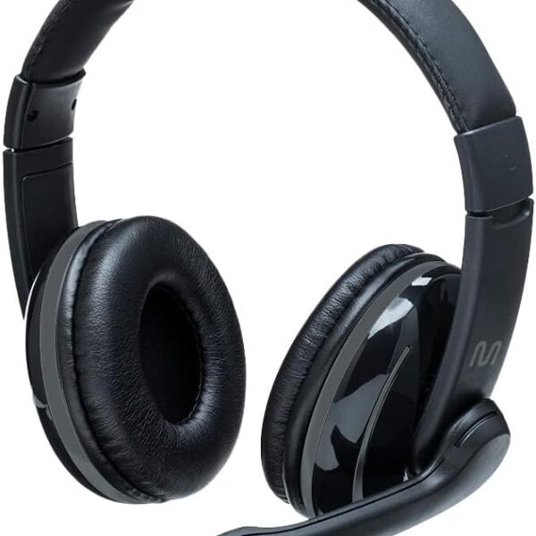 Headset Pro USB com Mic Preto Multi PH317: conforto, áudio nítido e praticidade plug and play para estudos, trabalho e games.