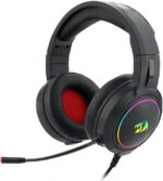 Headset Redragon Mento com som de alta qualidade, RGB Chroma e controle prático de volume e microfone.